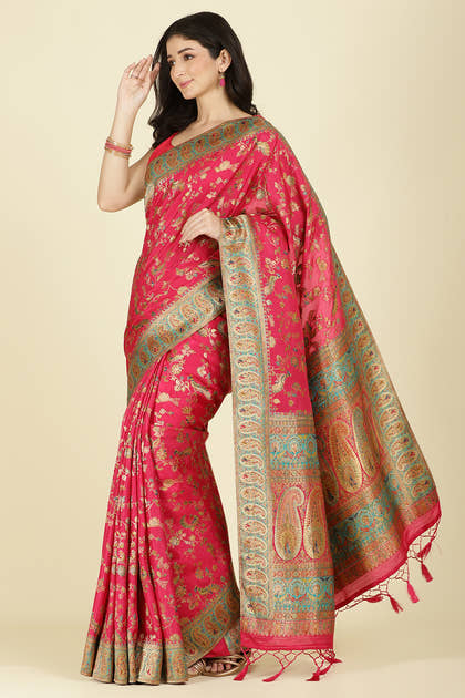 Rani Silk Madhubani Woven Saree