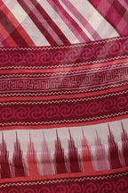 Wine Color Chiffon Printed Saree