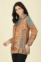 Multi-Color Muslin Printed Tunic Top