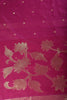Purple Tussar Silk Floral Zari Woven Saree
