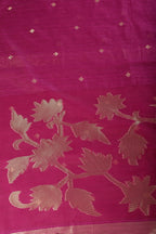 Purple Tussar Silk Floral Zari Woven Saree