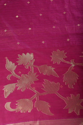 Purple Tussar Silk Floral Zari Woven Saree