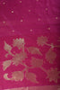 Purple Tussar Silk Floral Zari Woven Saree