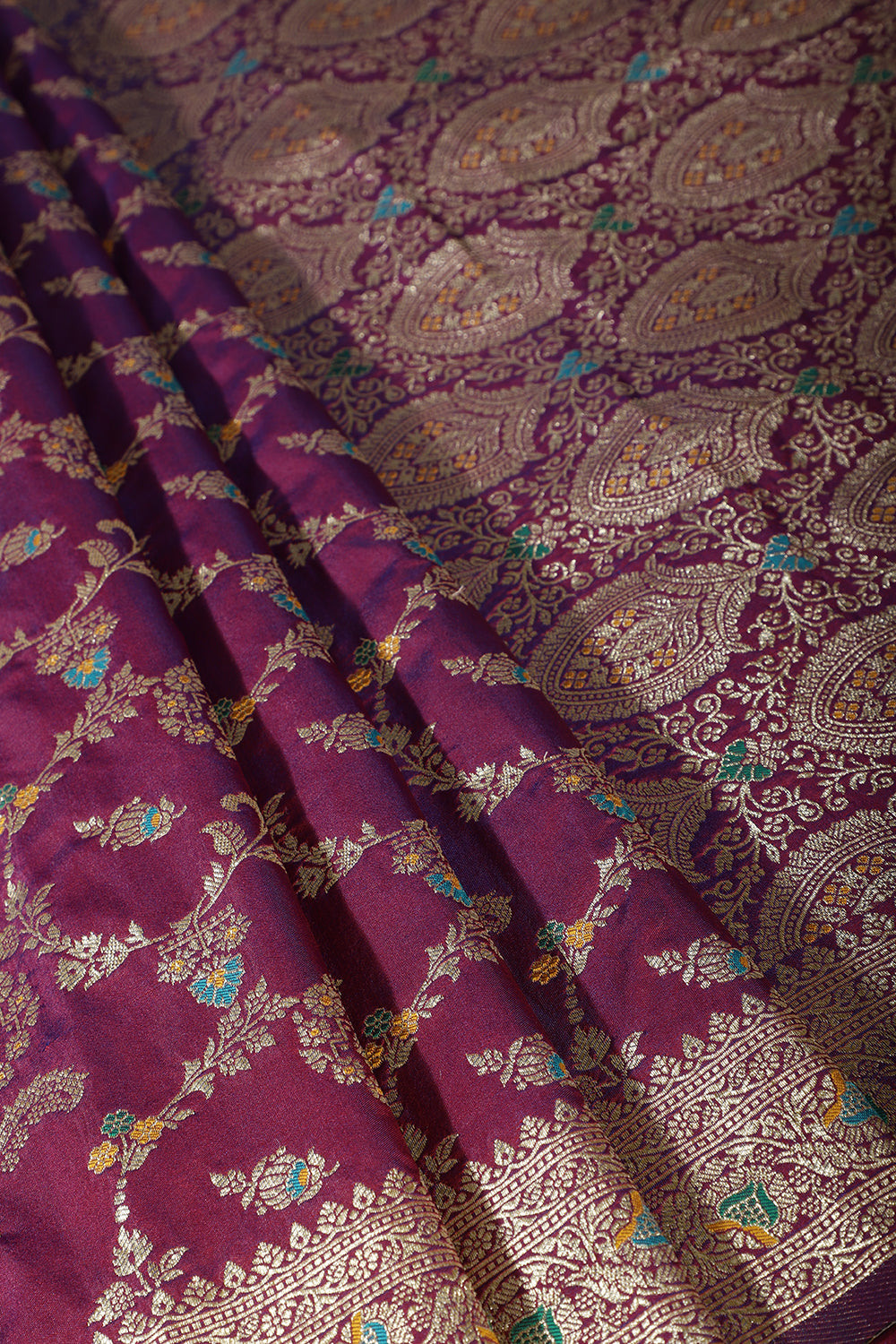 Wine Colour Banarasi Silk Woven Saree
