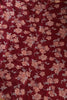 Dark Scarlet Zari Border & Floral Printed Chiffon Saree
