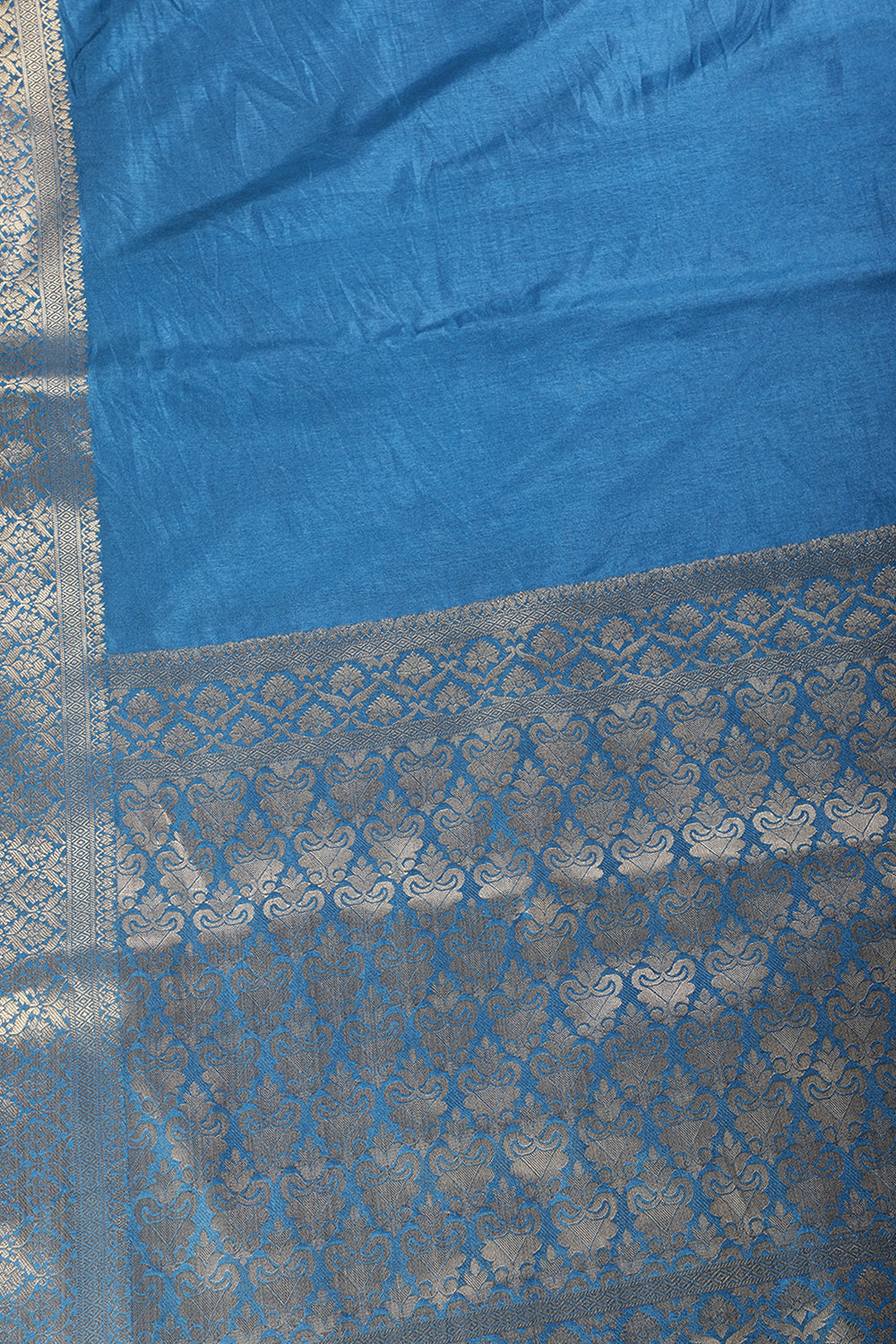 Dark Blue Color Silk Woven Saree
