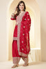 Rani Silk Zari Embroidered Suit With Parsi Salwar
