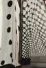 Grey & Black Polka Dot Printed Georgette Saree
