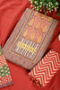 Brown & Marron Color Twill Cotton Printed Unstitched Suit Material