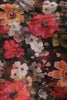 Black Colour Floral Printed Chiffon Saree