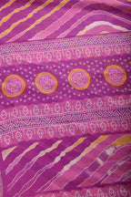 Purple & Yellow Color Chiffon Printed Saree