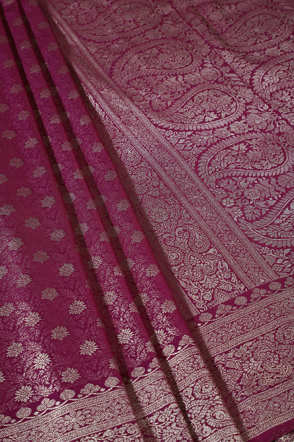 Wine Floral Zaal Woven Soft Silk Saree