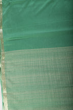 Sea Green Chiffon Zari Border Saree