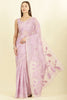 Lavender Cotton Floral Resham Embroidered Saree