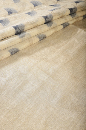 Beige & Grey Color Chanderi Cotton Zari Woven Saree