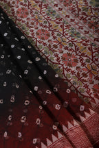 Black Chiffon Bandhani Printed Saree