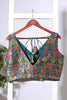 Bottle Green Brocade Sik Resham And Zari Woven Readymade Blouse