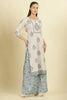 Cream Chanderi Cotton Hacoba Style & Floral Printed Unstitched Suit Material