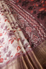 Mauve & Red Colour Floral Printed Cotton Silk Saree