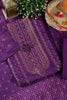 Purple Zari Woven And Bandhani Printed Silk Unstitched Suit Fabric