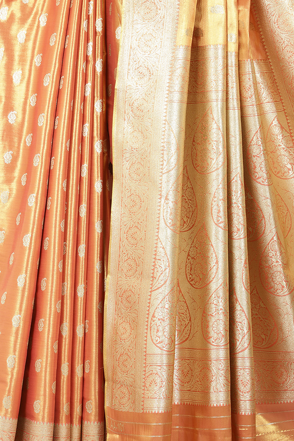 Rani & Gold Dual Toned Silk Woven Saree