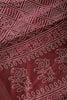 Wine Color Block Printed Cotton Silk Saree