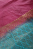 Wine & Teal Ombré  Silk Zari Woven Saree
