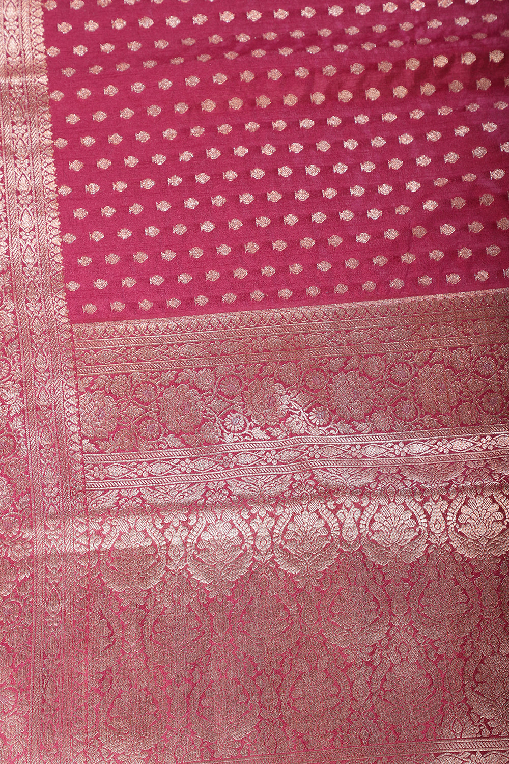 Wine Zari Banarasi Woven Silk Saree