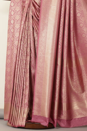 Mauve Soft Silk Zari Woven Saree