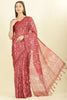 Maroon Kota Cotton Floral Jaal Printed Saree