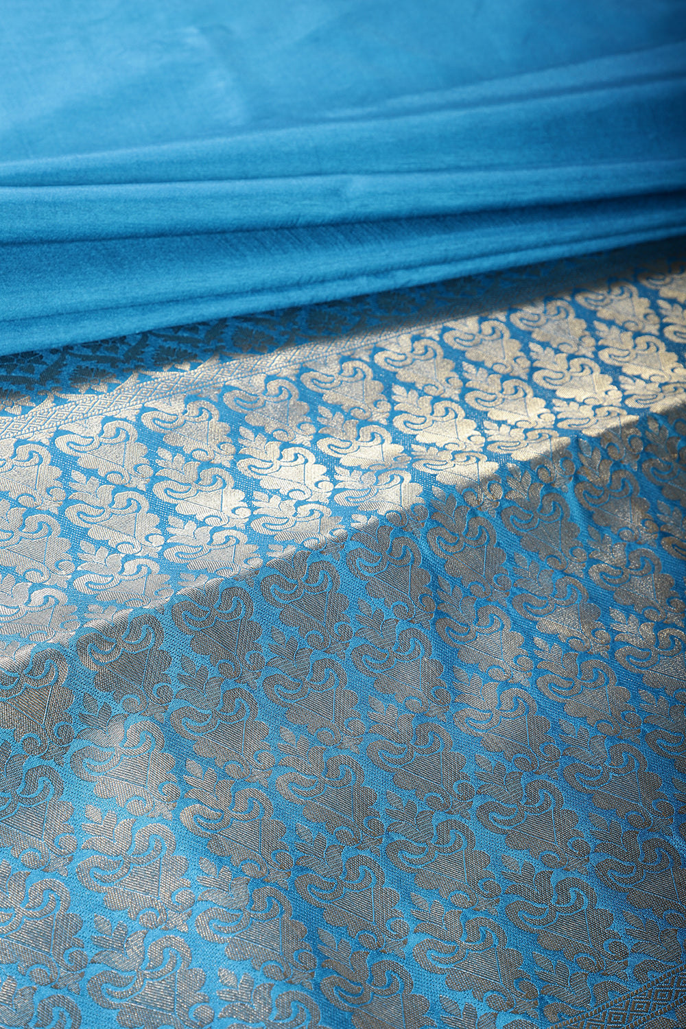 Celestial Blue Color Silk Woven Saree