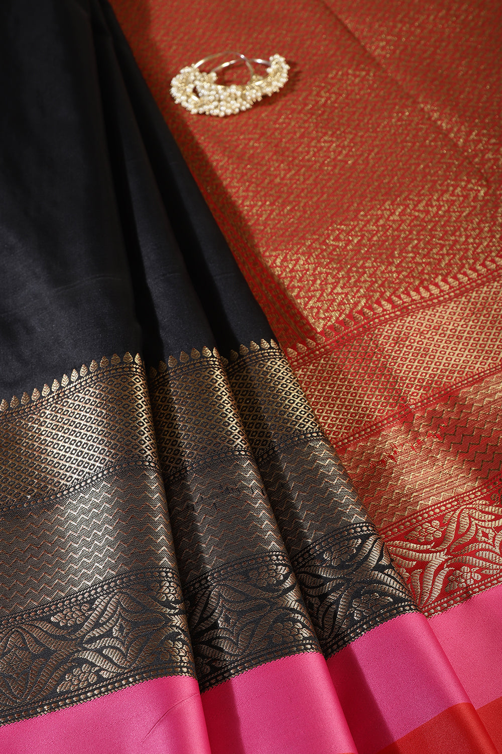 Black Zari Woven Art Silk Saree