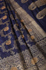 Navy Silk Floral Zaal Woven Banarasi Saree