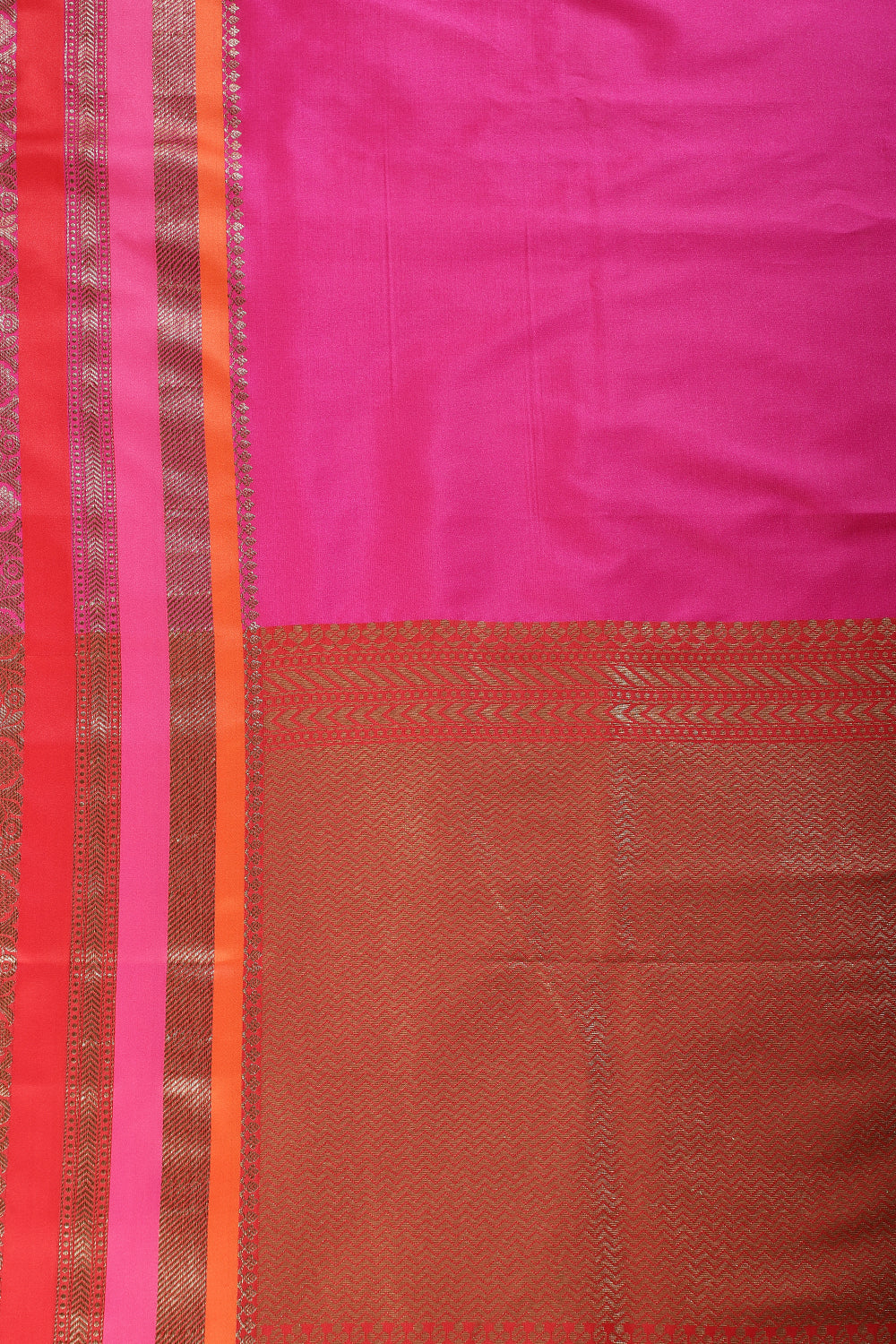 Magenta Pink Zari Woven Art Silk Saree