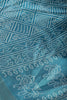 Turquoise Color Block Printed Cotton Silk Saree