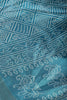 Turquoise Color Block Printed Cotton Silk Saree
