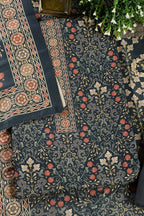 Blue Digital Printed Pashmina Unstitched Suit Fabric