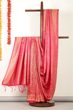 Fuchsia Zari Woven Soft Silk Saree