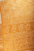 Mustard Color Block Printed Cotton Silk Saree