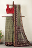 Green Ikkat Printed Cotton Saree