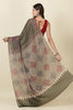 Sage Green Jacquard Silk Printed Saree