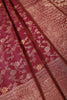 Dark Scarlet Floral Zaal Woven Silk Banarasi Saree