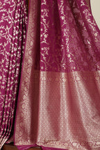 Purple Banarasi Silk Zari Woven Saree