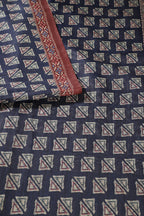 Navy Cotton Silk Printed Saree