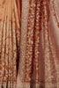 Copper Gold Pure Tissue Silk Saree with Aari & Zardozi Handwork