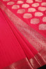 Cherry Colour Cotton Silk Zari Woven Saree