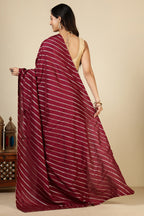 Wine Modal Silk Saree with Zari Pinstripes