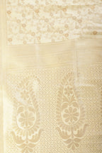 Cream Floral Zaal Woven Silk Banarasi Saree