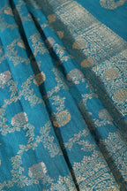 Blue Silk Floral Zaal Woven Banarasi Saree