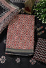 Maroon Cotton Ajrakh Block Print Unstitched Suit Material